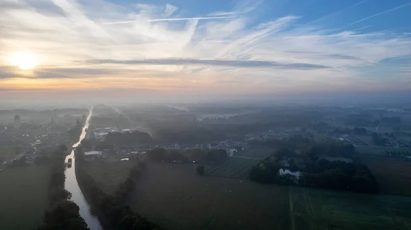 Luchtfoto Genomen Door Een Drone Van Land Landschap Van Groene — Stockfoto