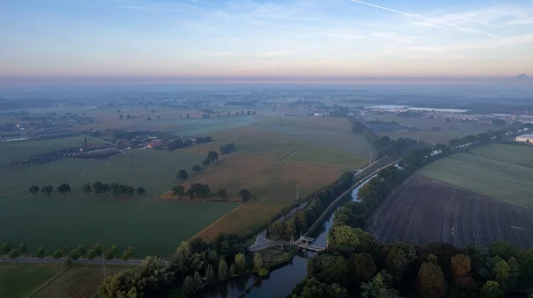 Vue Aérienne Prise Par Drone Terre Paysage Champs Verdoyants Sous — Photo