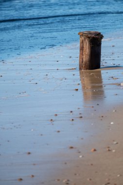 Metal demirleme Bollard, Hollanda 'da deniz kenarında Polonyalı. Yüksek kalite fotoğraf