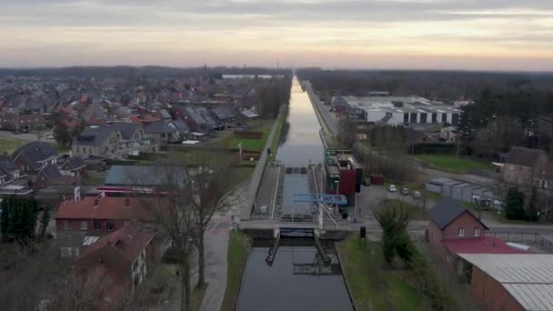 Rijkevorsel Belgie Září 2022 Malá Vesnice Sint Jozef Průplavu Dessel — Stock video