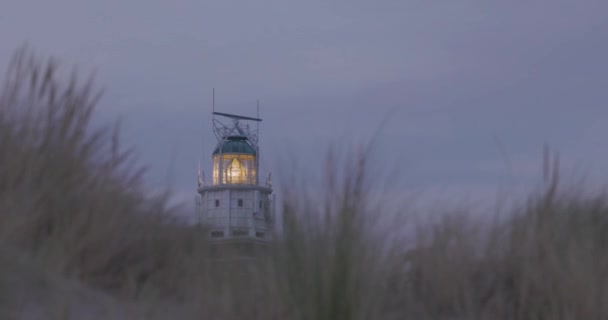 Hollanda Ouddorp Taki Vuurtoren Westhoofd Deniz Feneri Nin Kırmızı Tuğla — Stok video