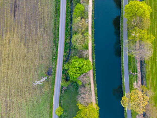 Canal Dessel Schoten Aerial Photo Rijkevorsel Kempen Belgium Showing Waterway — Stock Photo, Image