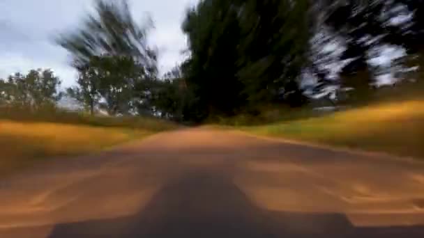 Ponto Vista Pontos Vista Hiperlapso Timewarp Carro Condução Durante Anoitecer — Vídeo de Stock