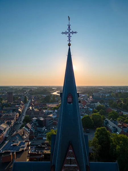 Даффель Антверпен Бельгія Червня 2023 Року Повітряний Вид Над Церквою — стокове фото