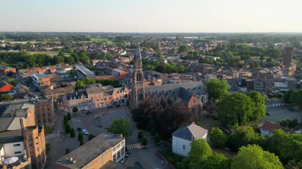 Duffel Antwerp Belgium 15Th June 2023 Aerial View Church Saint — Stock Video