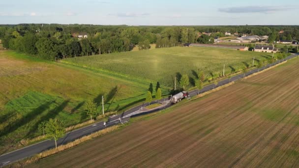 Captured Drone Golden Hour Early Evening Footage Showcases Picturesque Aerial — Stock Video