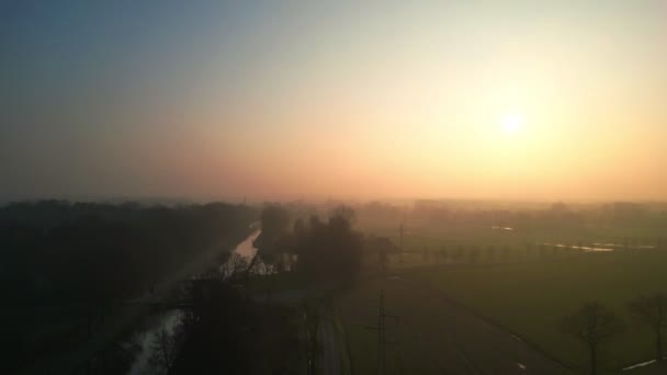 Початком Нового Дня Кадри Безпілотника Показують Який Золотий Схід Сонця — стокове відео