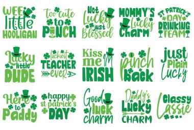 El yazısı tipografisi St Patricks Günü Resim Çizgisi Sanat Vektörü