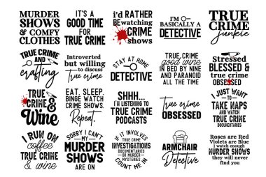 El yazısı tipografi Gerçek Suç Paketi Resim Çizgisi Sanat Vektörü