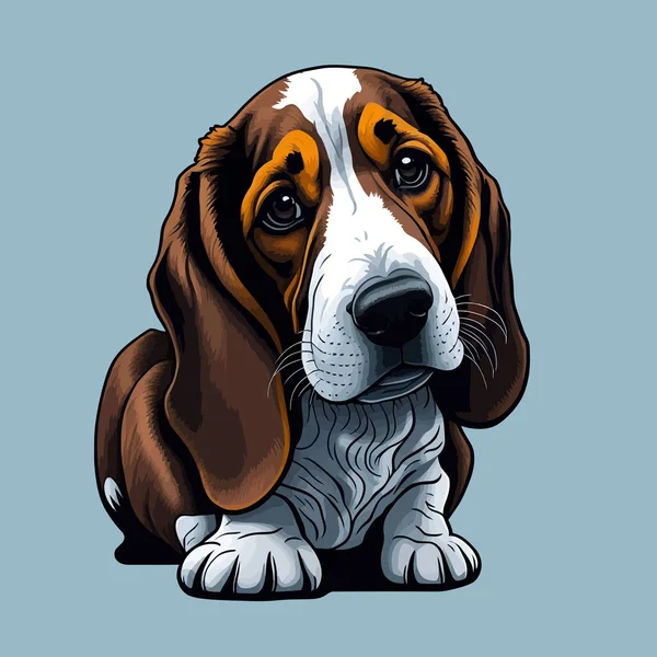 Basset Hound Dog Vagyok Vektor Illusztráció Egy Kutya Elszigetelt Egyszerű — Stock Vector