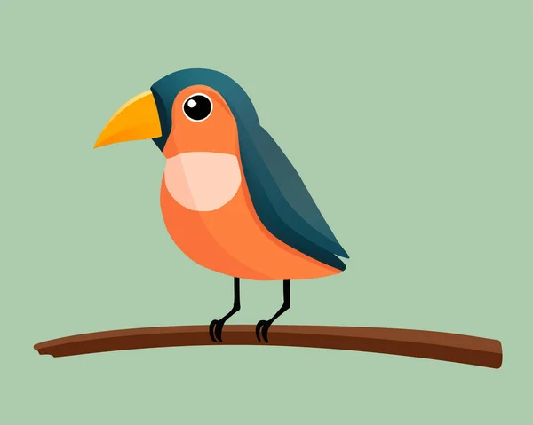 Krásný Plochý Robin Pták Vektor Design — Stockový vektor