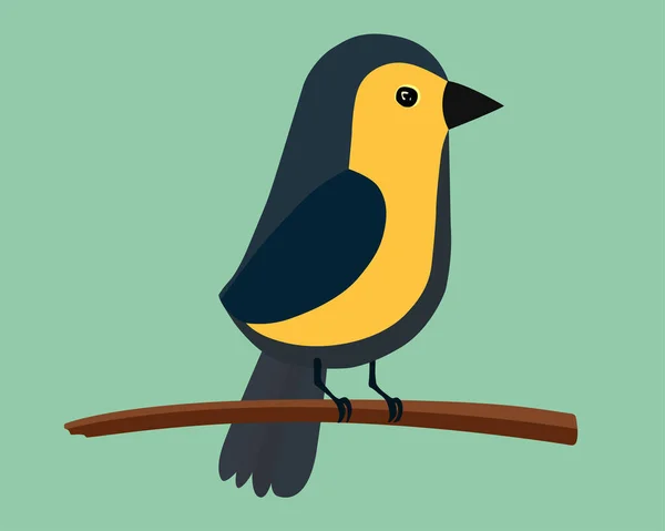 Linda Plana Ocidental Austrália Amarelo Wagtail Pássaro Bonito Vetor Design — Vetor de Stock