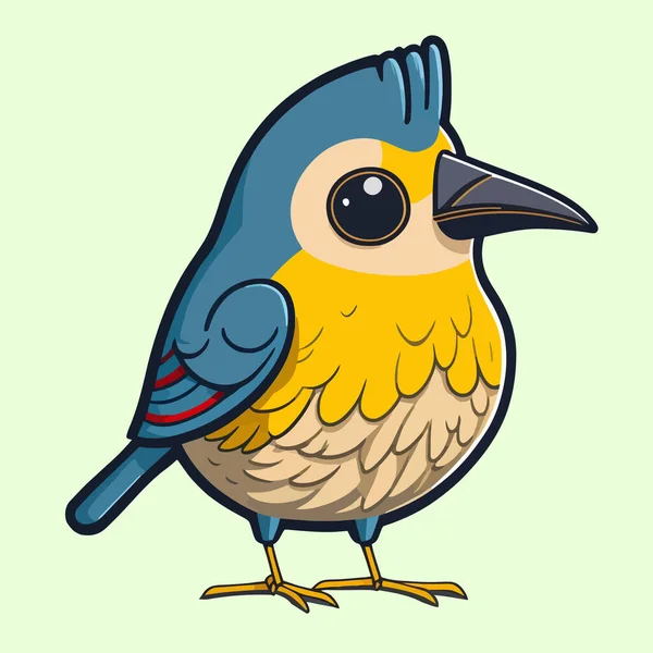 Kawaii Vector Ilustración Dibujos Animados Lindo Pájaro Martín Pescador Diseño — Archivo Imágenes Vectoriales