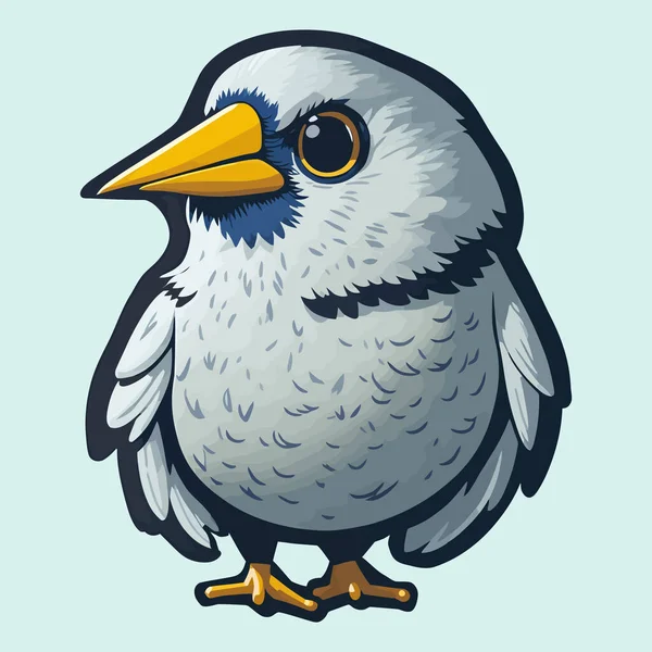 Ilustración Dibujos Animados Vectoriales Kawaii Pájaro Águila Lindo Diseño Etiqueta — Archivo Imágenes Vectoriales