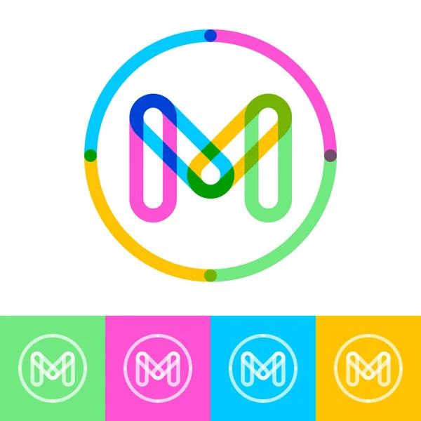 Monograma Consiste Elementos Transparentes Color Letra Emblema Para Negocios Internet — Archivo Imágenes Vectoriales