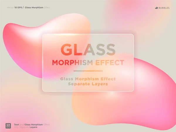Vector Image Glass Morphism Style Translucent Frosted Glass Abstract Shapes — Stockový vektor