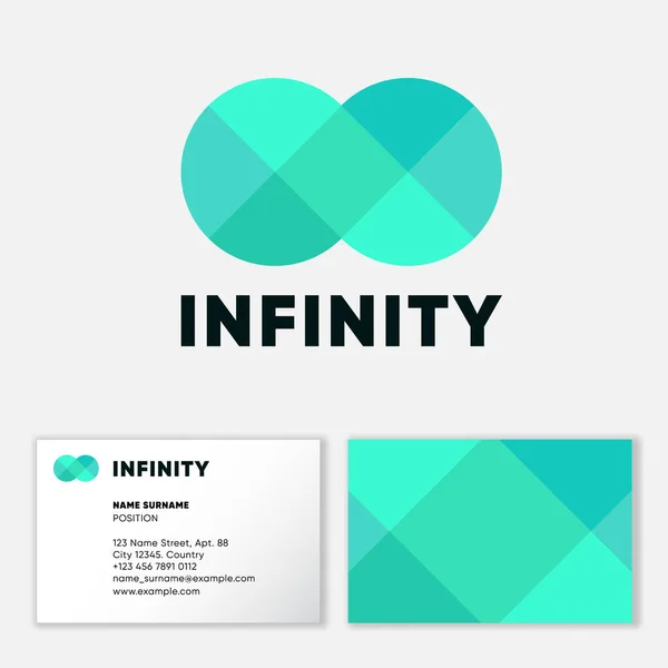 Icône Infini Style Pixel Art Identité Style Corporatif Carte Visite — Image vectorielle