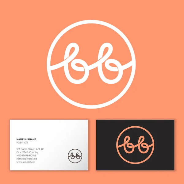 Monogram Loops Beauty Logo Skin Care Spa — Stock Vector