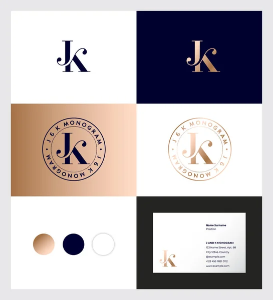 Und Buchstaben Monogramm Mit Dekorativem Element Eleganz Logo Identität Visitenkarte — Stockvektor