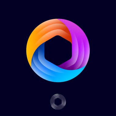 Girdap logosu. Renk çemberi içinde altıgen olan üç kurdeleden oluşur..