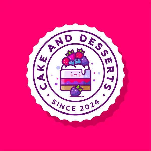 Cupcake Mit Sahne Und Beerenmischung Süßspeisen Ikone Illustration Des Desserts — Stockvektor