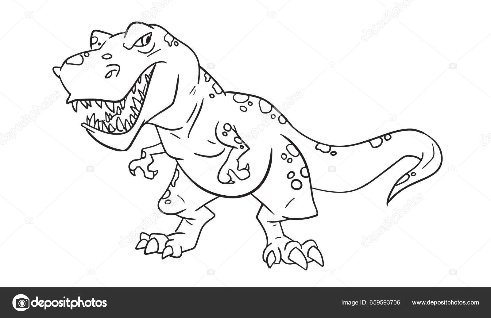 Dinossauro Do Rex Do Tiranossauro Para Colorir Ilustração do Vetor