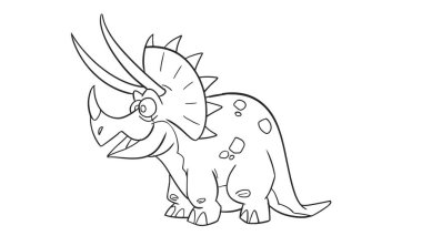 Triceratops coloring pages. Prehistoric horned dinosaur styracosaurus, coloring book. clipart
