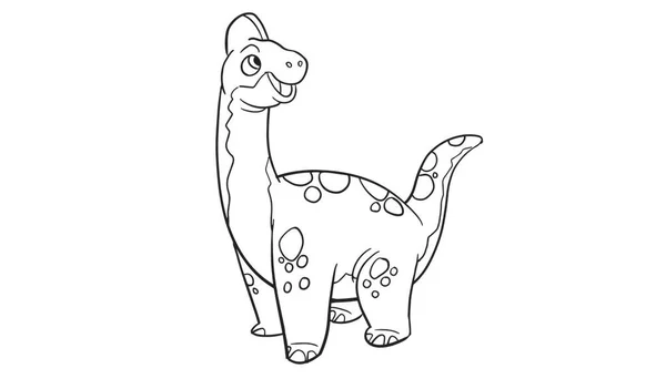 Prehistoric Horned Brachiosaurus Coloring Pages Funny Illustration Outline Vector Illustration — Stock Vector