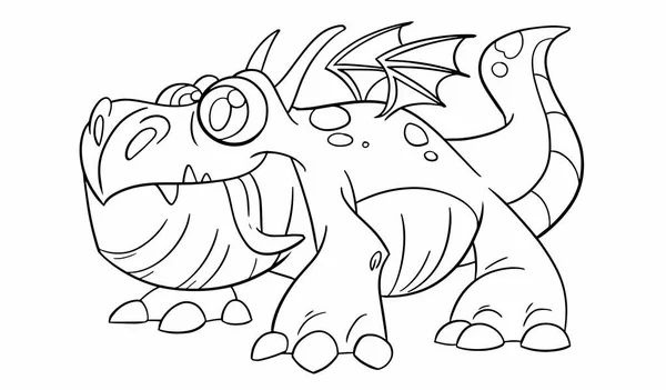 Cute Dragon Character Coloring Page Creative Coloring Experiences Dragon Pages Стокова Ілюстрація