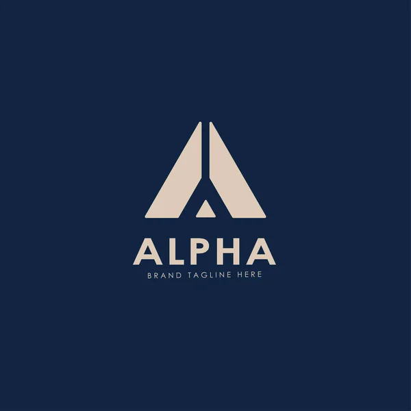 Simple Logo Design Alpha Logo Logo Has Dynamic Characteristics Creativity — Stock Vector