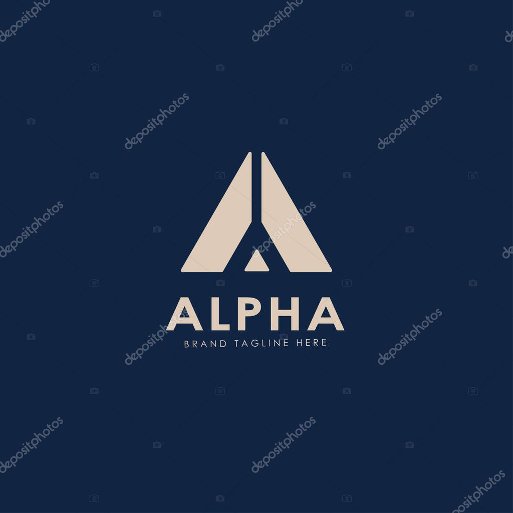 Simple logo design Alpha logo, a logo that has dynamic characteristics of creativity, strength, and movement, good for company logo branding