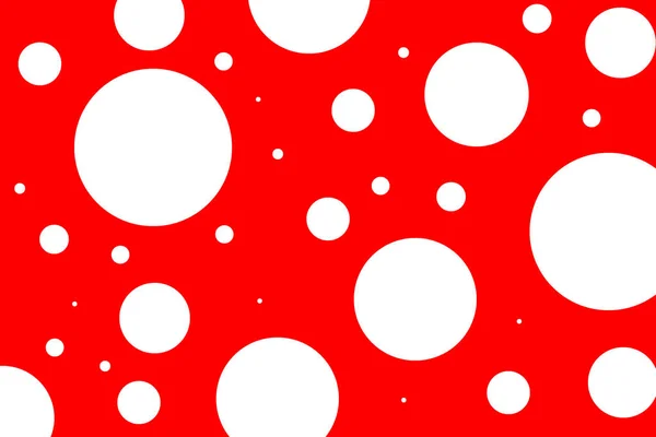 Абстрактные Белые Точки Польки Красном Фоне — стоковый вектор