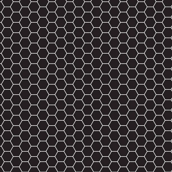 抽象的なシームレスな幾何学的黒六角形パターンアート — ストックベクタ