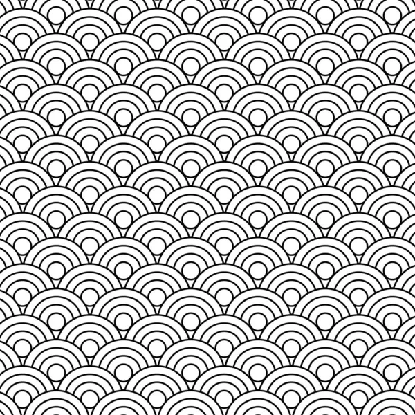 Duvar kağıdı ve arkaplan için soyut geometrik siyah balık ölçekli desen.