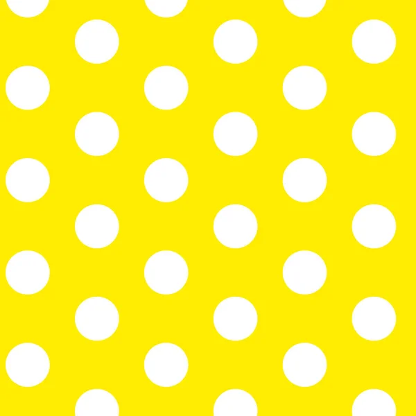 Abstract Geometric Big White Polka Dot Pattern Yellow — Stock Vector