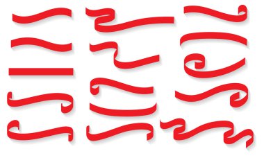 soyut kırmızı kurdele pankartı dizaynı.