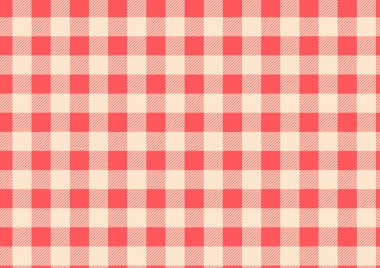 Sarı zemin üzerinde haç desenli kırmızı kareli kumaş, masa örtüleri, battaniyeler, perdeler, giysiler, gingham.