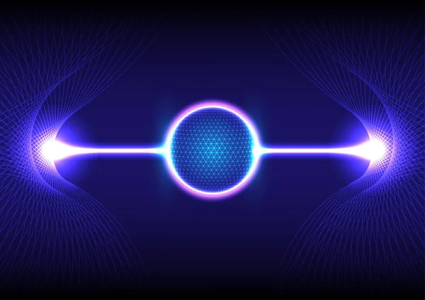 Tech Světový Kruh Aura Energetických Laserových Paprsků Směřuje Síti Stranách — Stockový vektor
