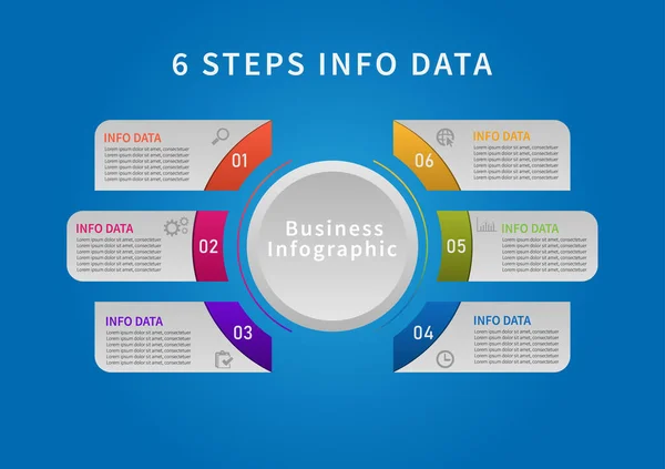 Schritte Infografik Erfolgreiches Finden Von Business Management Informationen Mit Einem — Stockvektor