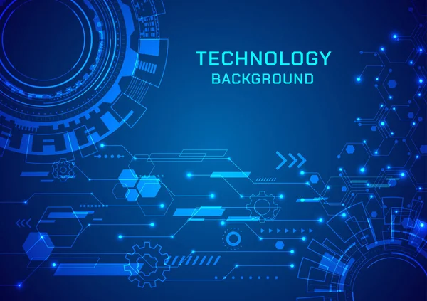 Soyut İcat Teknolojisi Arka plan İki Teknoloji Daireleri elektronik devre ve parlak nokta harfler için yer var. Geometrik Şekiller Vites ve Elementler Parlak Mavi Gradyan Arkaplan