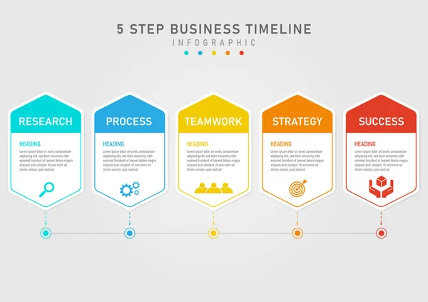 Business Plan Modèle Infographique Étapes Carrés Multicolores Aigus Haut Droite — Image vectorielle