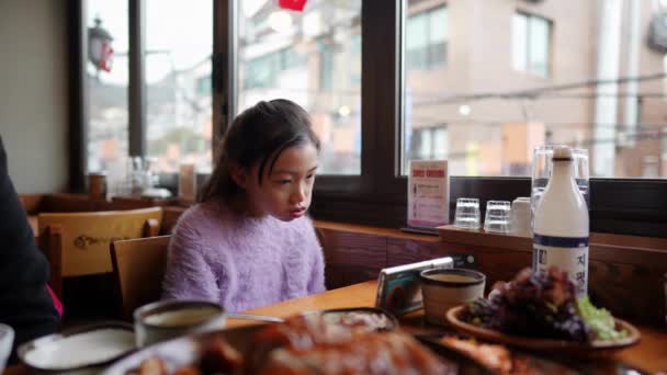Vidéo Ralenti Une Coréenne Dans Restaurant Séoul Corée Sud — Video