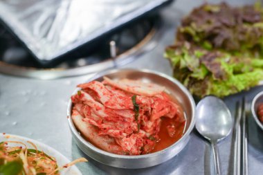 Güney Kore, Seul 'deki Jongno Bölgesi' nde lezzetli bir samgyeopsal restoranı. 10 Ekim 2024.