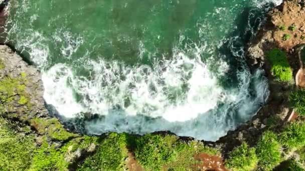 Aerial View Kesirat Sea Cliffs — Stock Video