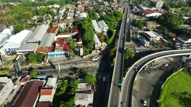 Vista Aérea Sobrevoo Viaduto Yogyakarta City Indonésia — Vídeo de Stock