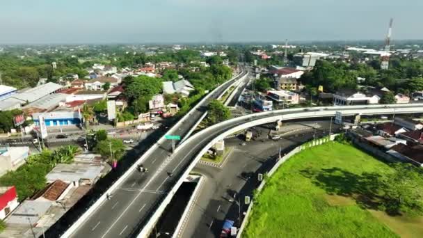 Veduta Aerea Del Cavalcavia Del Cavalcavia Nella Città Yogyakarta Indonesia — Video Stock