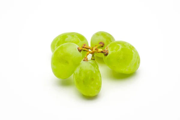 Zielone Winogrona Odizolowane Realistyczne Zielone Winogrona Białym Tle Zdjęcie Stockowe
