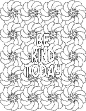 Çocuklar ve Yetişkinler İçin Çiçeklerle dolu Botanik Arkaplanda Motivasyonel Renk Sayfası