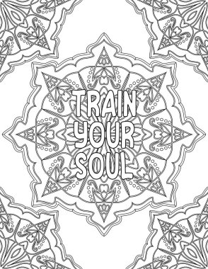 Motivasyonal Mandala Yetişkinler için Renklendirme Sayfaları ve Kendini Kabul Etme, Öz Sevgi ve Öz Bakım İçin Bu Doğrulama Kişisel Motivasyon, İlham, Olumluluk ve İyi Titreşimler İçin