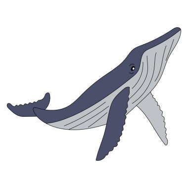 Balina Clipart seti. Sucul Hayvanlar Birliği. Deniz Hayvanı Su Altındaki Hayat 'tan Tırmanır. Okyanus Hayvanları Clipart Vektörü 